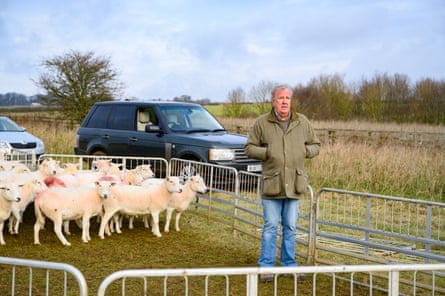Jeremy Clarkson in a sheep pen