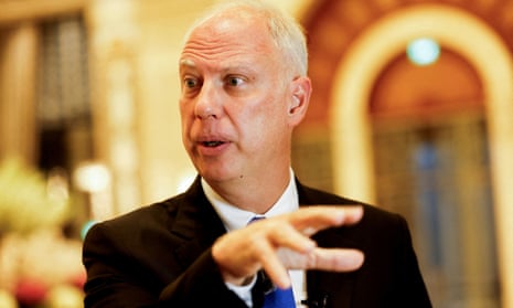 The head of Russia's sovereign wealth fund Kirill Dmitriev speaks to media ahead of his meeting with US delegation in Riyadh.