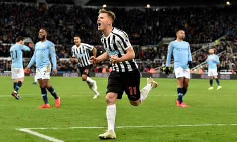 Matt Ritchie of Newcastle United celebrates after scoring his team’s second goal.