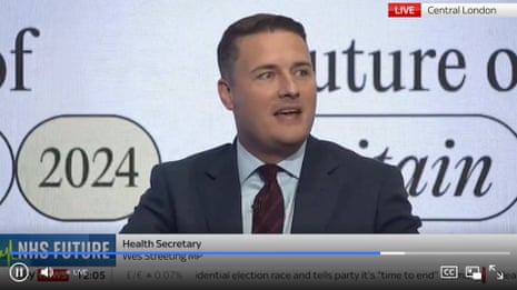 Wes Streeting speaking at the Tony Blair Institute conference