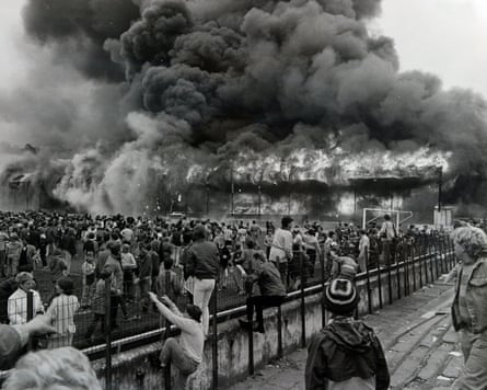 The fire at Valley Parade, Bradford, 1985.