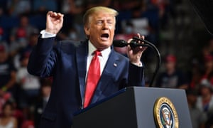 Donald Trump speaks at the BOK Center in Tulsa.
