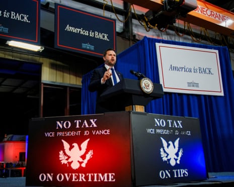 JD Vance promotes Trump’s signature tax and spending bill in West Pittston, Pennsylvania.