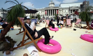 Protest about tax havens in London in 2016, organised by charities Oxfam, ActionAid and Christian Aid.