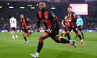 Semenyo’s swift strike stuns Fulham to end Bournemouth’s winless run