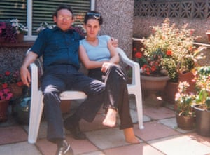 Grace Dent, aged 21, with her dad in his garden in Currock