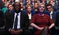 Kwasi Kwarteng and Liz Truss sitting together at the Conservative party conference