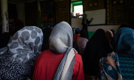 Girls attending a secret school in Afghanistan on July 28, 2022.