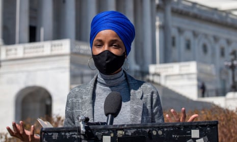 Representative Ilhan Omar at the US Capitol in Washington DC on 11 March 2021.