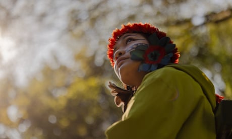 Beka Saw Munduruku poses for a portrait in Central Park in New York City on 9 October 2023.