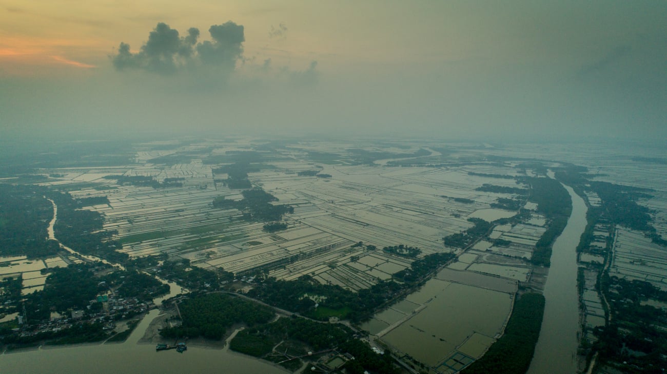 Aerial view of Bangladesh's coastline.