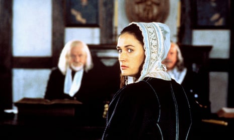 Demi Moore as hester Prynne, in Roland Joffé’s 1995 film of The Scarlet Letter.