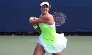 Laura Robson in action during her final US Open qualifying match, which was against Tatjana Maria