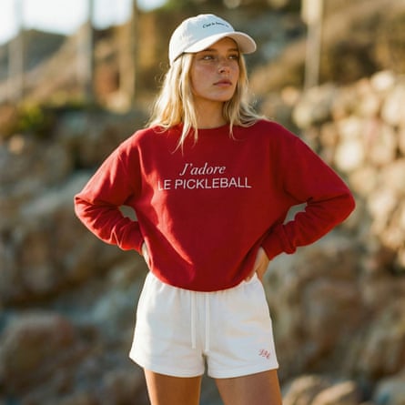 A model wearing a Le Pickle Club Jadore Crewneck