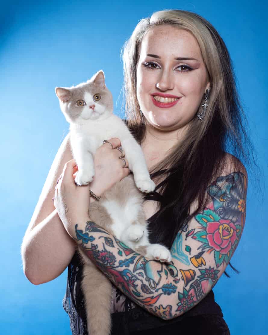 Katie Round with Pasha, a four-month-old British shorthair