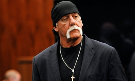 Hulk Hogan leaves the courtroom during a break in his trial against Gawker Media in 2016.