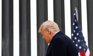 Donald Trump visits the US-Mexico border wall, in Alamo, Texas.