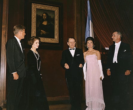 JFK and Jackie Kennedy at the unveiling of the Mona Lisa at the National Gallery of Art in Washington DC in 1963.
