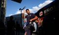 Jude Bellingham of England acknowledges fans as the England squad arrive in Berlin ahead of the UEFA EURO 2024 final match between Spain and England