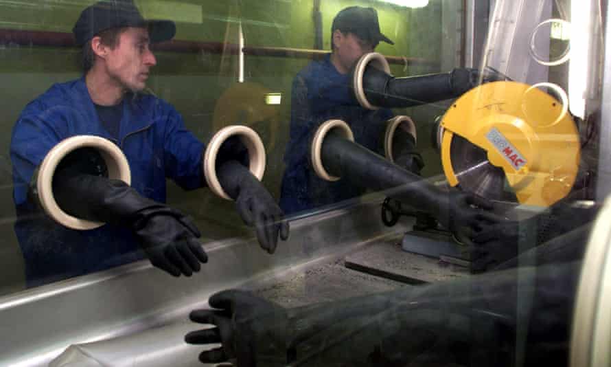 Russian workers process spent fuel from nuclear submarines at a facility in Severodvinsk.