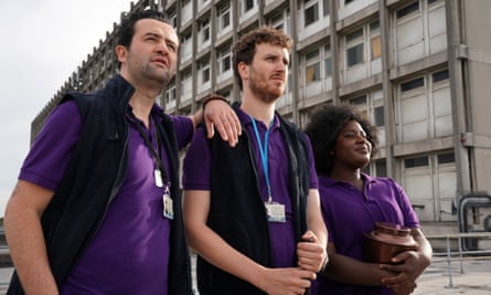 Daniel Mays, Ed Easton and Susan Wokoma in Porters.