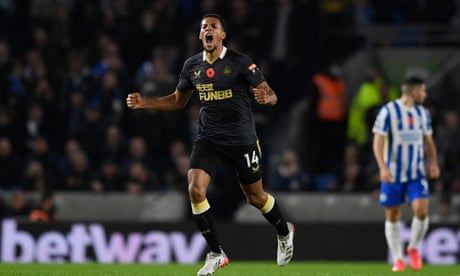 Isaac Hayden saves draw for Newcastle at Brighton with Howe in the stands