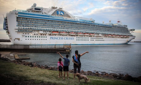The Ruby Princess cruise ship departing Port Kembla on 23 April.