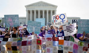 Pro-choice supporters rally outside the supreme court in Washington DC on 27 June 2016.