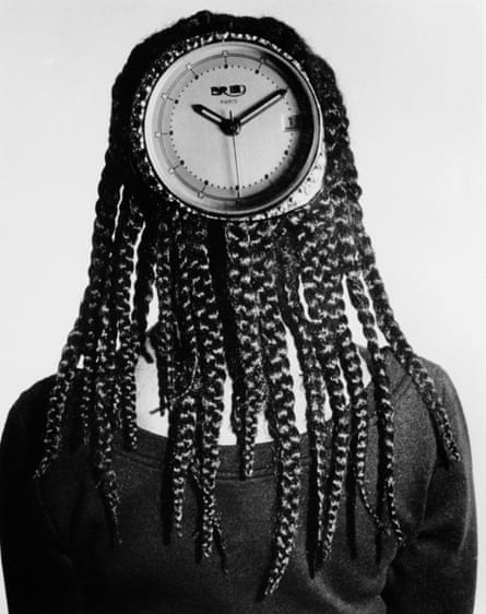 clock on back of woman’s head
