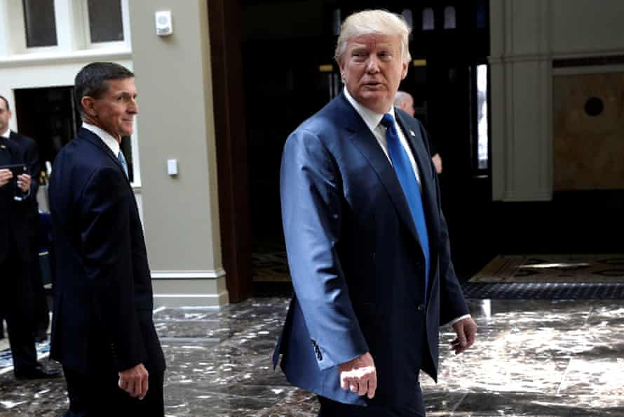 The former national security adviser Mike Flynn with Donald Trump in 2016.