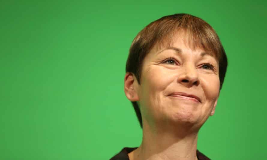 Caroline Lucas speaks to delegates during the party’s spring conference in Liverpool.