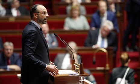 France’s prime minister, Édouard Philippe, delivers his annual address at the National Assembly in Paris.