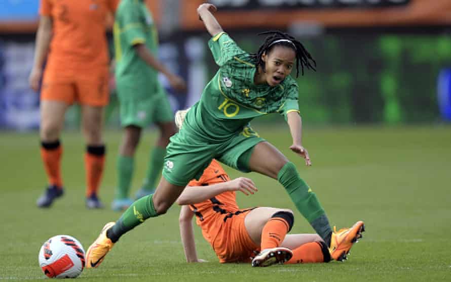 South Africa’s Linda Motlhalo in action against the Netherlands last month.