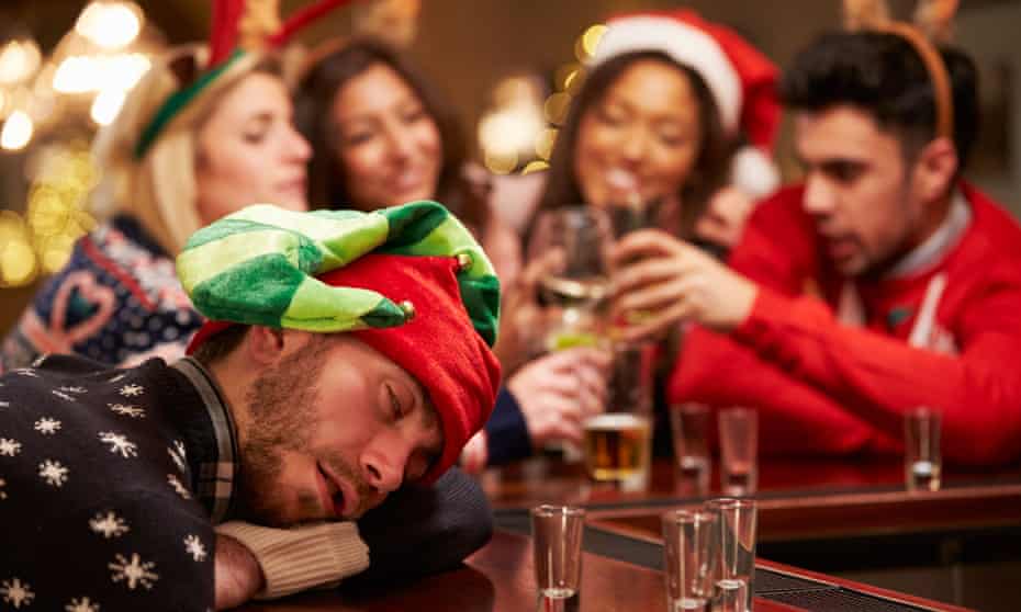 young people partying at Christmas