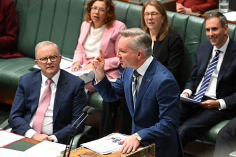 Energy minister Chris Bowen speaks during question time in the House of Representatives