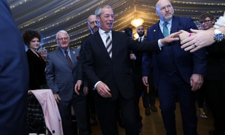 Nigel Farage at a Reform UK rally in north west Essex, on, 31 January.