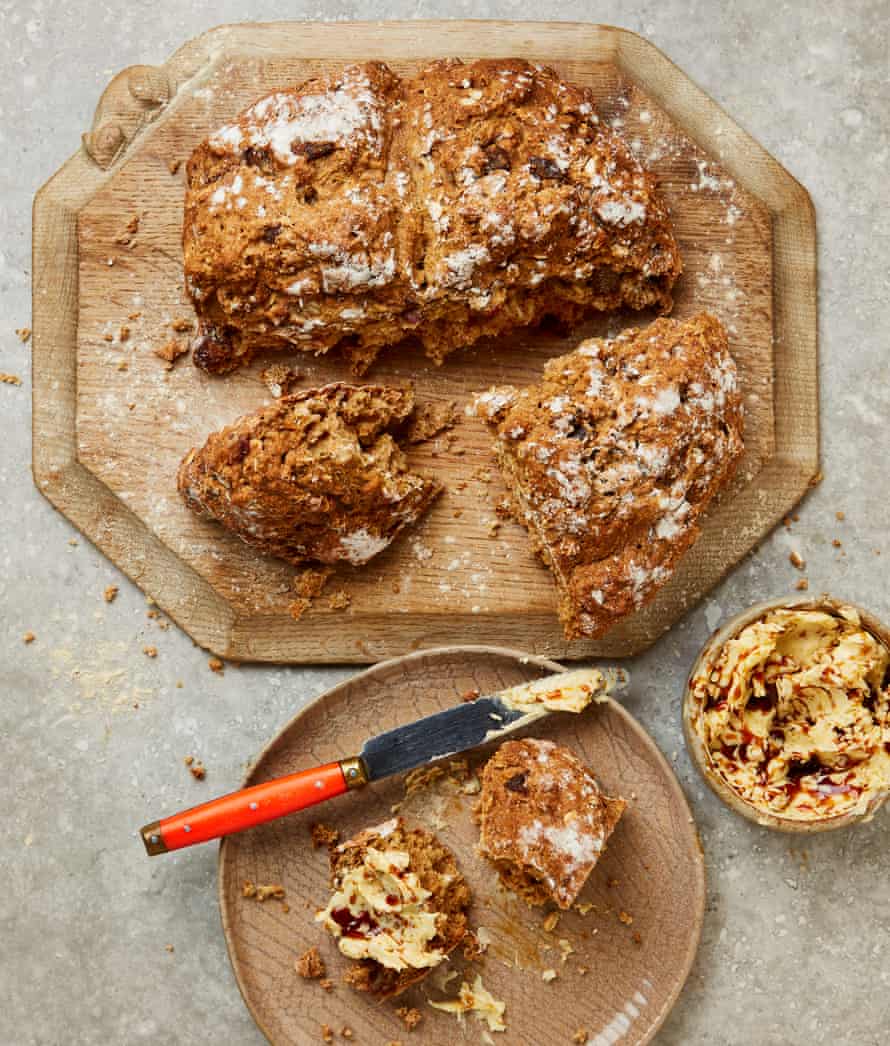 Yotam Ottolenghi's Date Oat Soda Bread with Salted Date Butter.