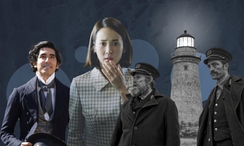 From left, David Copperfield, Yeo-jeong Jo in Parasite, Willem Dafoe and Robert Pattison in The Lighthouse