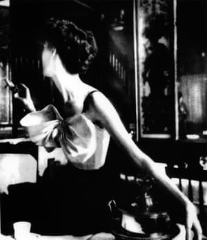 Lillian Bassman: Across the restaurant at Le Grand Vefour, Barbara Mullen, Harper’s Bazaar, Paris [dress by Jacques Fath], 1949. Peter Fetterman: ‘Lillian Bassman had a long and wonderfully creative life. She was a friend, colleague and competitor of the traditional “boys’ club” of fashion photographers, including Penn and Avedon, while also maintaining the balance needed to bring up two children during an era when the majority of mothers did not work outside the home. Her energy and talent were an inspiration throughout her career’