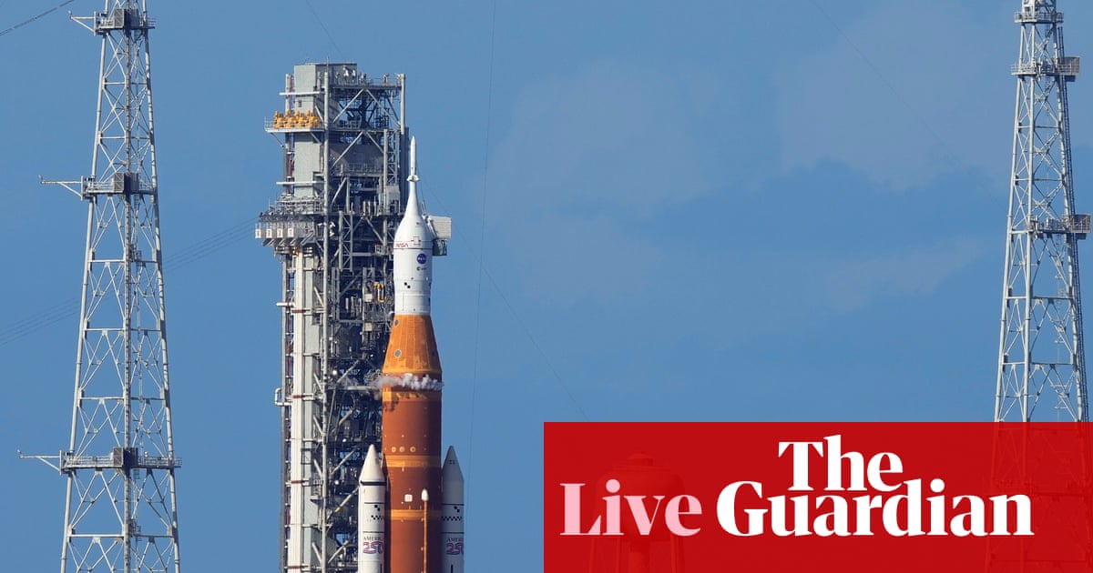 Artemis II, Nasa’s first crewed lunar rocket in more than half a century, prepares for launch – watch and follow live