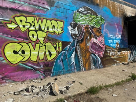 A mural in Shiprock, New Mexico, warns residents of the danger of coronavirus on the Navajo reservation.