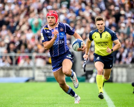 Louis Bielle-Biarrey on the charge for Bordeaux in the Champions Cup quarter-final against Toulouse