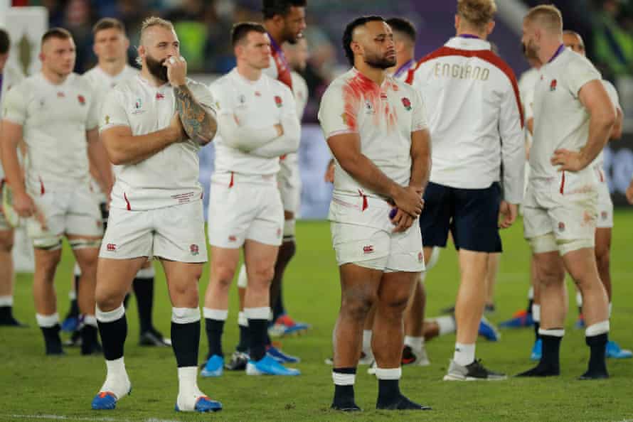 Joe Marler and Billy Vunipola, dejected after England’s Rugby World Cup 2019 final defeat against South Africa.