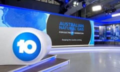 'Australian Natural Gas' on screen behind 10 news logo