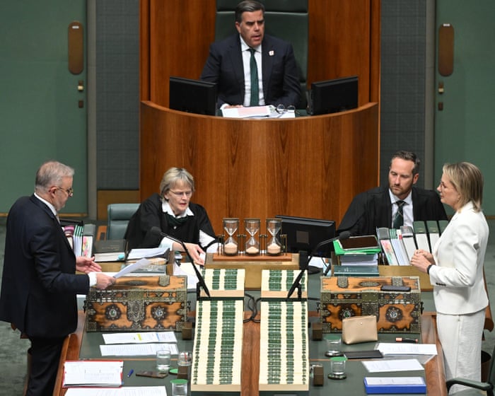 Australia politics live: ejections, Mamdani and a ‘temple of doom’ quip in final question time of sitting week