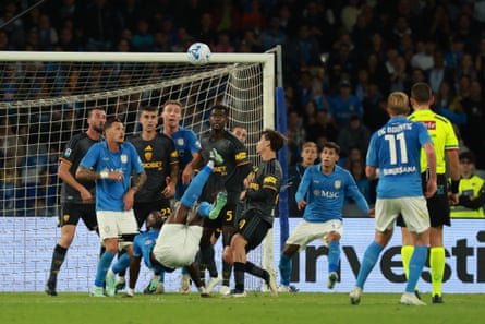 Frank Anguissa scores a bicycle kick