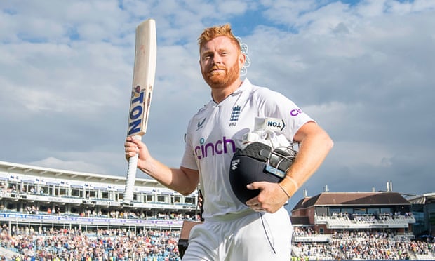 Jonny Bairstow leaves the pitch at the end of day two