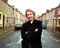 Rickman standing on a street in Barrow In Furness, 1992.