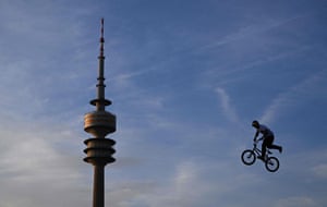 A competitor at the European Cycling Championships in Munich, Germany