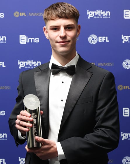 Alex Scott with his EFL young player of the year award last Sunday.